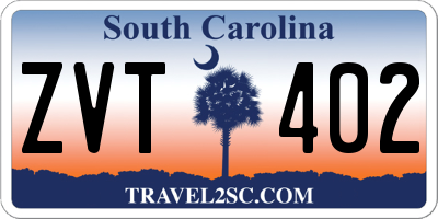 SC license plate ZVT402