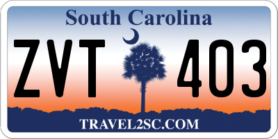 SC license plate ZVT403