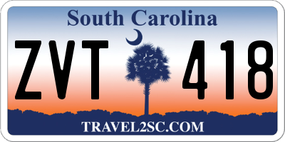 SC license plate ZVT418