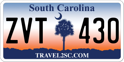 SC license plate ZVT430