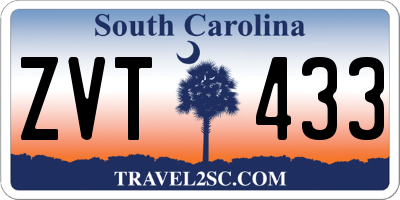 SC license plate ZVT433