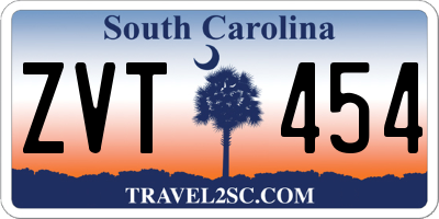 SC license plate ZVT454
