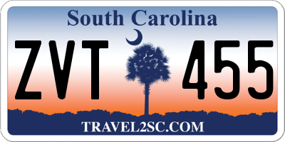 SC license plate ZVT455