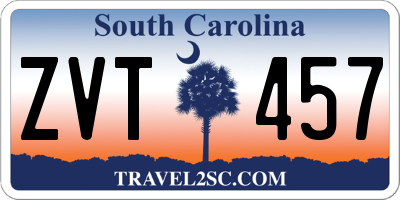 SC license plate ZVT457