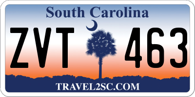 SC license plate ZVT463