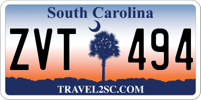 SC license plate ZVT494