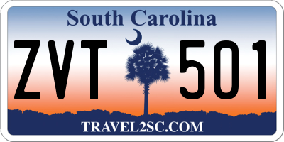 SC license plate ZVT501
