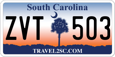 SC license plate ZVT503
