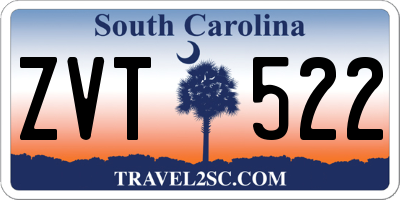 SC license plate ZVT522