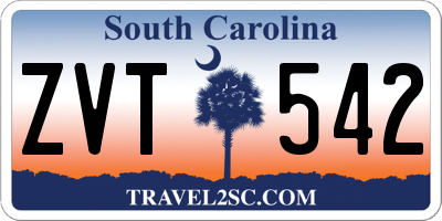 SC license plate ZVT542