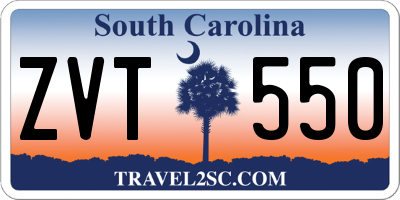 SC license plate ZVT550
