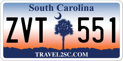 SC license plate ZVT551