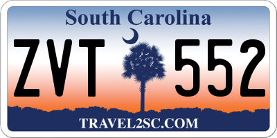 SC license plate ZVT552