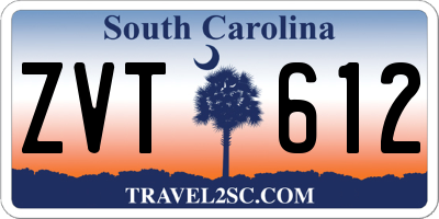 SC license plate ZVT612