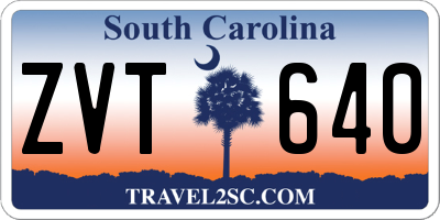 SC license plate ZVT640