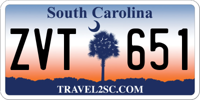 SC license plate ZVT651
