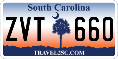 SC license plate ZVT660