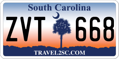 SC license plate ZVT668