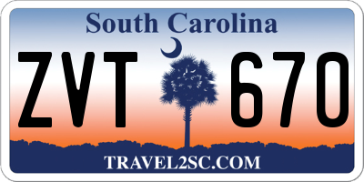 SC license plate ZVT670
