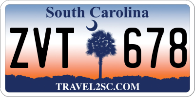 SC license plate ZVT678