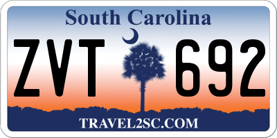 SC license plate ZVT692