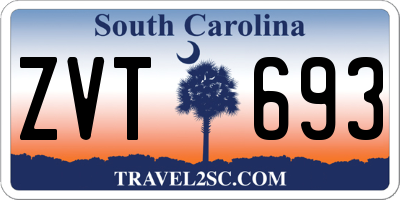 SC license plate ZVT693