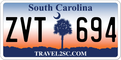 SC license plate ZVT694