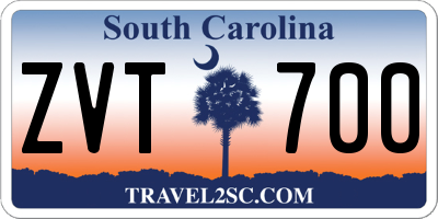 SC license plate ZVT700