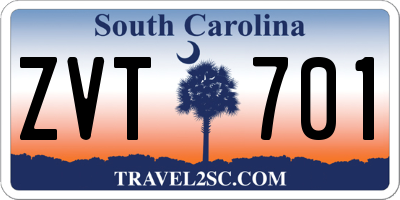 SC license plate ZVT701