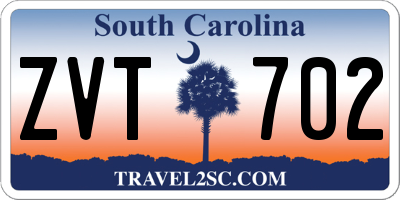 SC license plate ZVT702