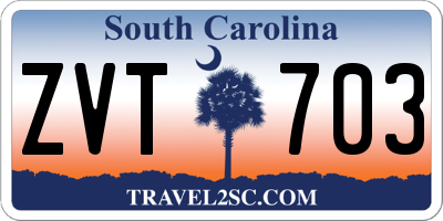 SC license plate ZVT703