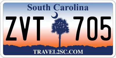SC license plate ZVT705
