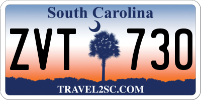 SC license plate ZVT730