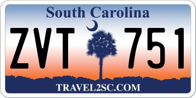 SC license plate ZVT751