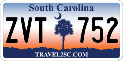 SC license plate ZVT752