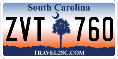 SC license plate ZVT760