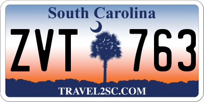 SC license plate ZVT763