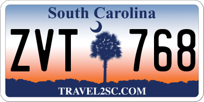 SC license plate ZVT768