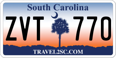 SC license plate ZVT770