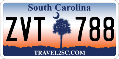 SC license plate ZVT788