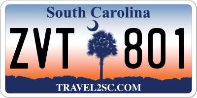 SC license plate ZVT801