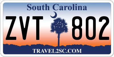 SC license plate ZVT802