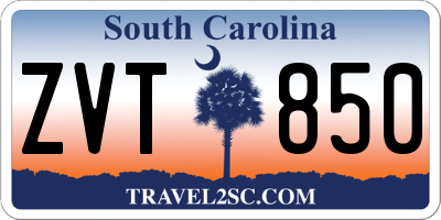 SC license plate ZVT850