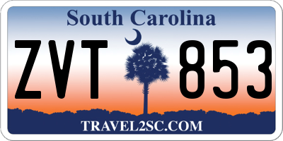 SC license plate ZVT853