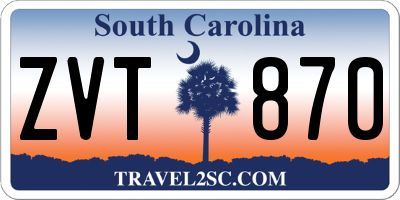 SC license plate ZVT870