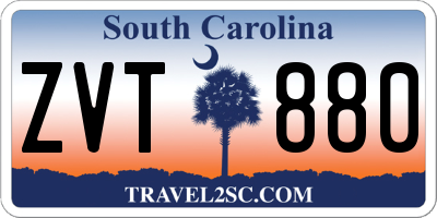 SC license plate ZVT880