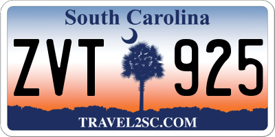SC license plate ZVT925