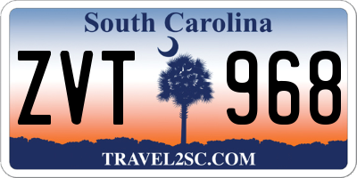 SC license plate ZVT968