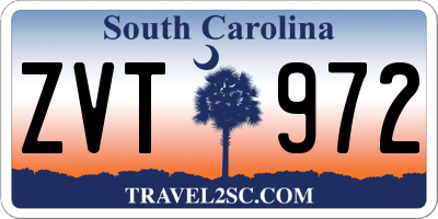 SC license plate ZVT972