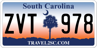 SC license plate ZVT978